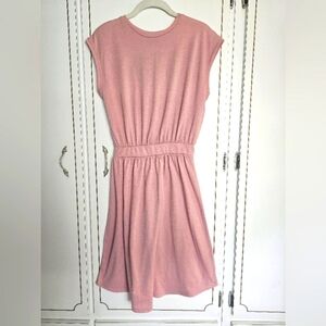 Casual Pink Mini Sundress with Crew Neck